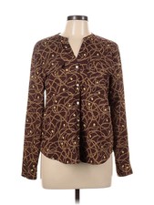 Marc New York Andrew Marc Women Brown Long Sleeve Blouse M