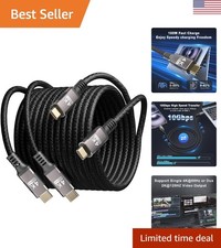Ultra-Fast USB C to USB C 10ft Cable 2-Pack   10Gbps Transfer  100W Charging