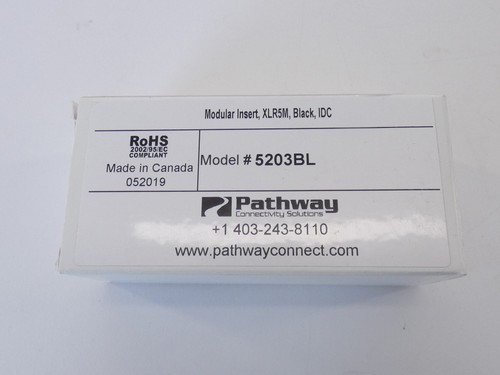 Pathway 5203BL Modular Insert Black XLR5M 5-Pin Male IDC - NEW Surplus! - Picture 8 of 9