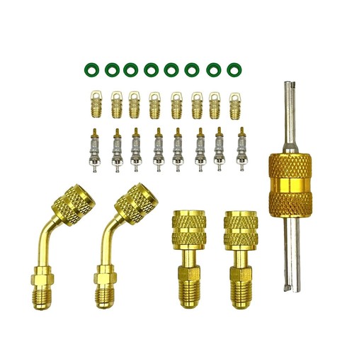 R410a Adapter For Mini Split System, Charging Vacuum Port Adapter, 5/16 Female 1/4 Male Flare, Valve Core Remover, R134a Hose Gaskets, 5V1 Valve Cores, For HVAC And Refrigeration Service - View #11