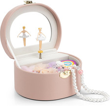 Musical Jewellery Box with Spinning Ballerina for Children, Pink