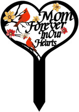 Memorial Grave Markers Heart Memorial Plaque Stake Metal Cemetery Memorial Stake