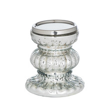 Image of Bonbon Candle Pillar Holder Glass Mercury Effect 21cm