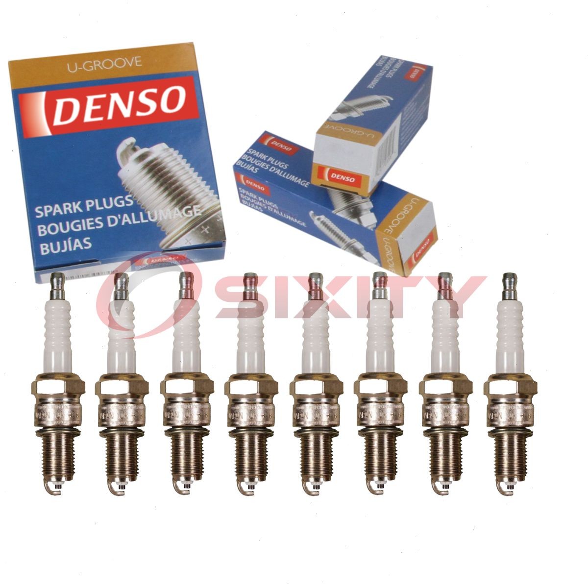 8 pc DENSO 6011 Standard U-Groove Spark Plugs for W14EPR-U 97226 6578 12 12 jo