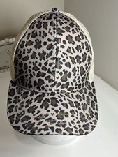 Leopard print truckers hat
