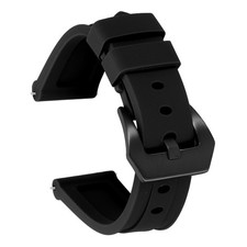 Silicone Watch Bands 20mm Soft Watch Band with Black Buckle, Black