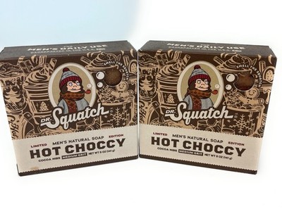 Dr. Squatch Medium Grit Hot Choccy Soap Lot of 2 Limited Edition Cocoa Nibs 5oz