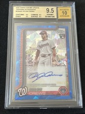 🔥⚾️2025 TOPPS CHROME UPDATE SAPPHIRE AUTO DYLAN CREWS NUMBERED /199 GRADED 9.5
