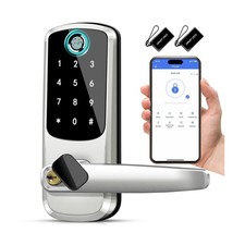 Smart Door Lock with Handle,Keyless Entry Door Locks, 8-in-1 Finger... Fast Ship