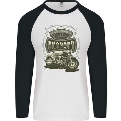 Custom Motorräder Chopper Biker Motorrad Herren L/S Baseball T-Shirt