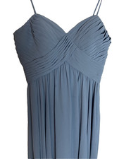 Mori Lee Madeline Gardner Formal Gown Chiffon Slate Blue Bridesmaid Wedding 14