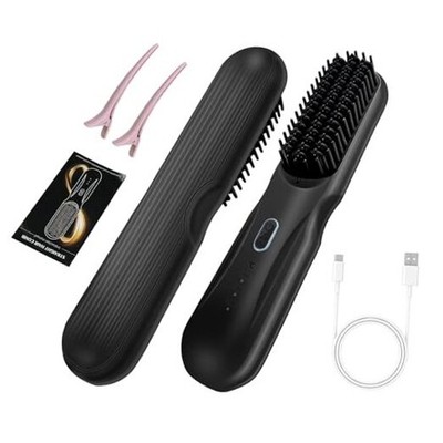 Cordless Straightener Brush Pro - 45W Fast Charge Portable Frizz-Free Styling