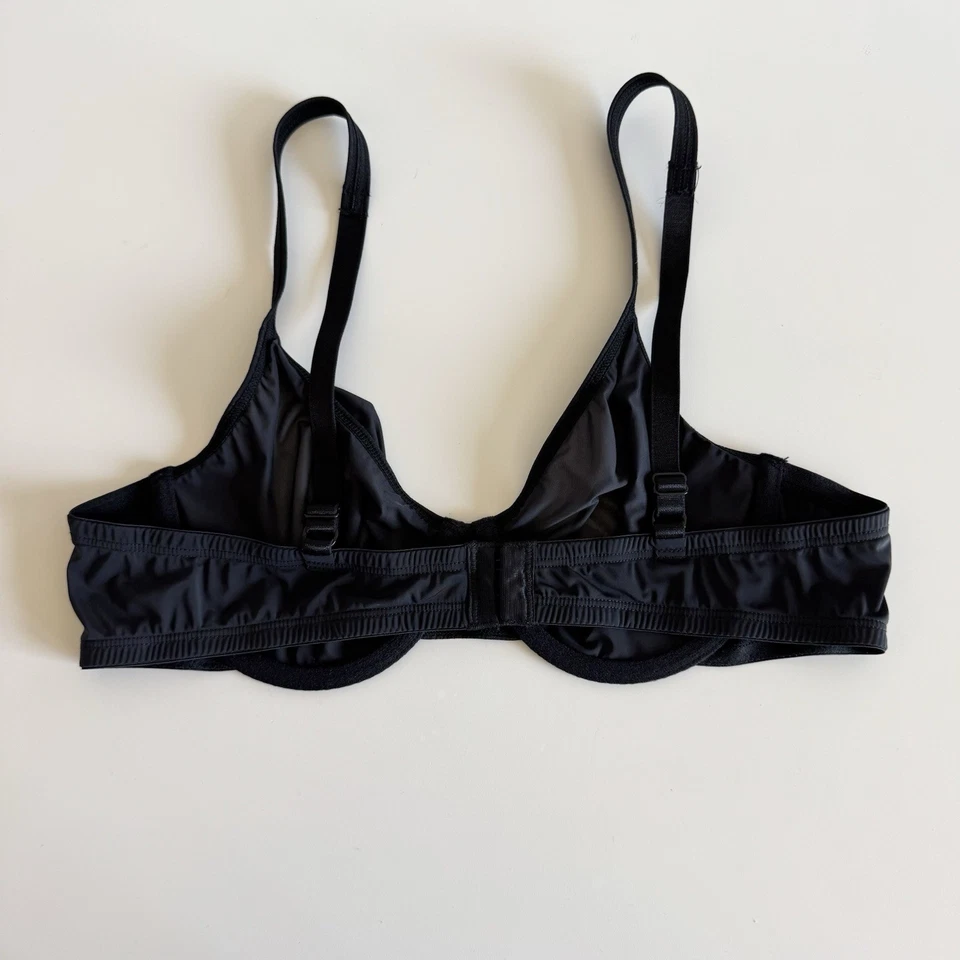 复古 Warners 无内衬 T 恤文胸 38B 码黑色钢圈经典中性色 — 第 2/4 张图片