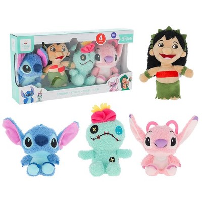 Kids Preferred Disney Baby Lilo & Stitch 4 Piece Cuteeze 8 inches, Multicolor 