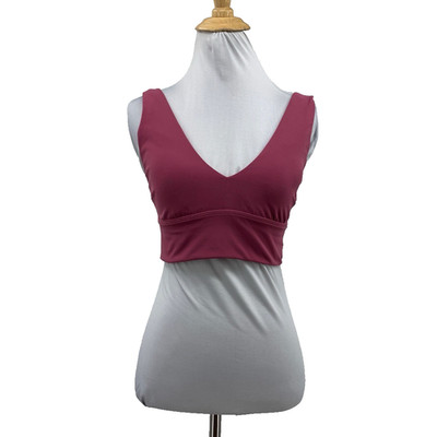 Lululemon Sports Bra Womens 8 Plum Align V Neck Light Support Padded Sweat Wick