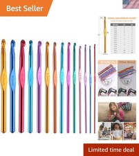 All-in-One 14-Piece Multicolor Crochet Hooks Set 2-10mm for Vibrant Projects