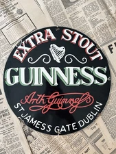VINTAGE GUINNESS EXTRA STOUT BEER 12 INCH PORCELAIN ENAMEL SIGN