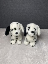 Vintage DAN DEE Dalmatian Puppy Dog Plush 8" Lot of 2 Soft Stuffed Toy Pet Lovey
