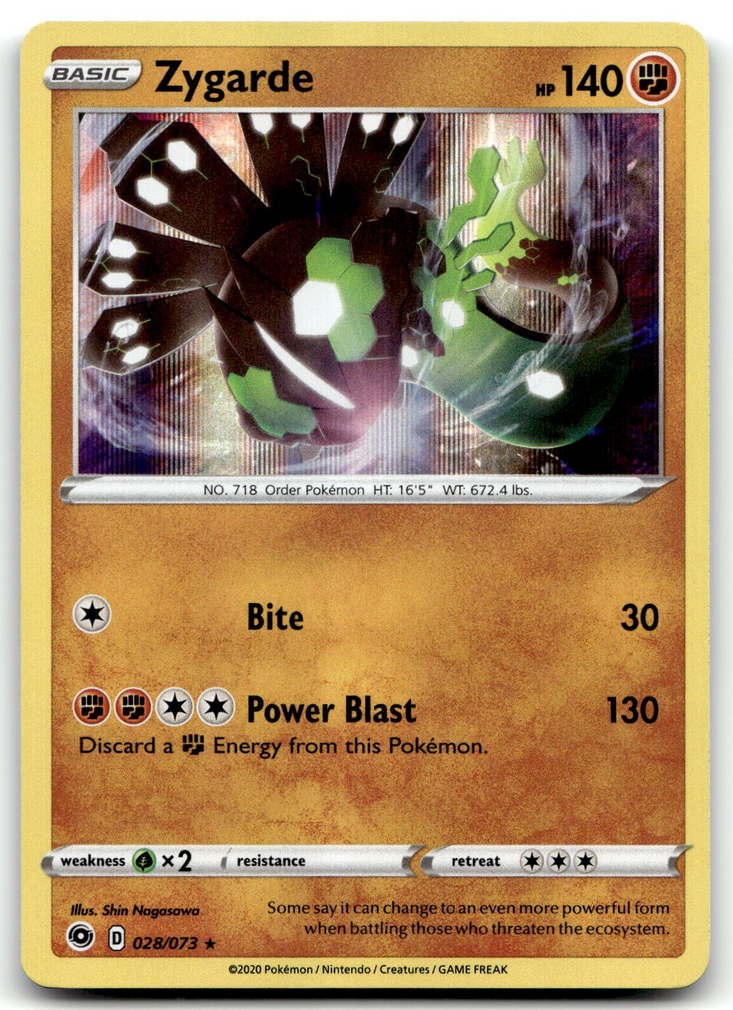 Zygarde 28/73 Champion's Path Holo Rare Holofoil Pokemon TCG NM