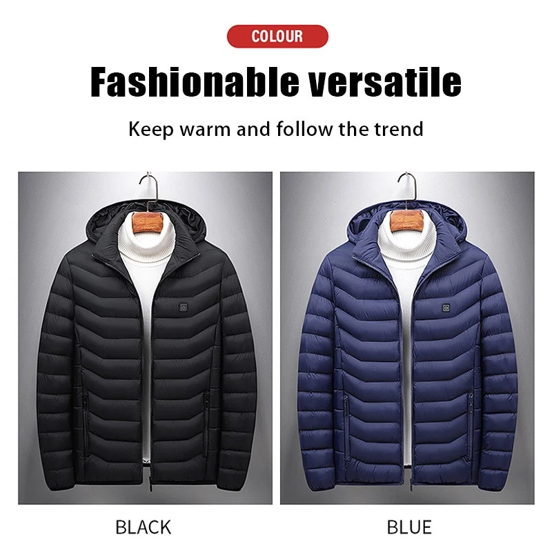 Hombres USB Eléctrico Calefacción Chaquetas Batería Mangas Largas Calefacción Chaquetas Cálidas Foto 3 de 4