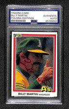 Signed 1981 Donruss Billy Martin #479 Rookie Card Autographed POP 6 RC Auto PSA