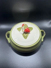 Vintage Metlox Poppytrail California Strawberry Serving Dish with Lid MCM 