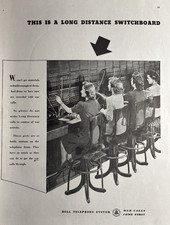 Bell Telephone System Long Distance Switchboard WWII Operators VTG Print Ad 1942