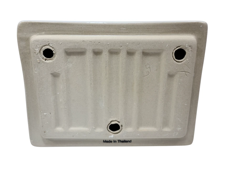 Vintage White Ceramic Soap Dish Tray Shower Washcloth Holder Mid Century Modern - Image 4 of 4