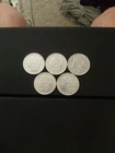 5 Morgan Silver Dollars  1886, 1882-O, 1891, 1889, 1881