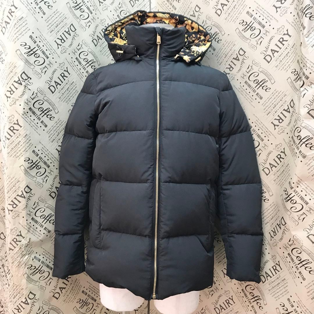 USED VERSACE BAROQUE DOWN JACKET, SIZE 38, BLACK, S3051 GOOD