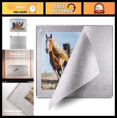 1000 Piece Jigsaw Puzzle Mat with Cover, Portable Felt Storage Tray System, Gray