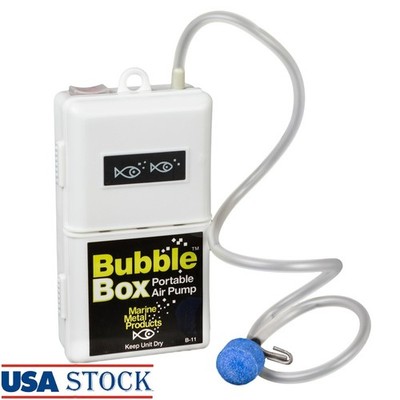 Battery Operated Bubble Box Aerator Portable Air Pump Bait Aquarium 10 Gallons