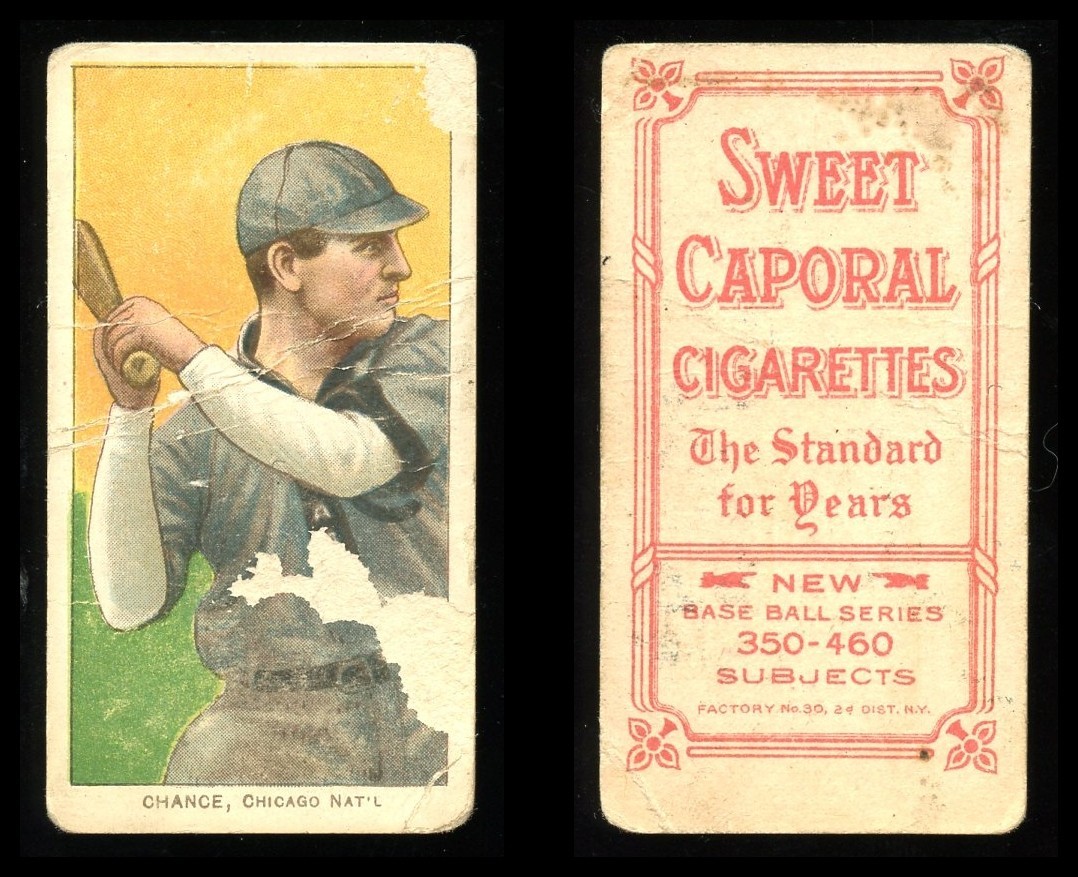 T206 Frank Chance batting Cubs! HOF ~ PR condition ~ Sweet Caporal 460/30 back