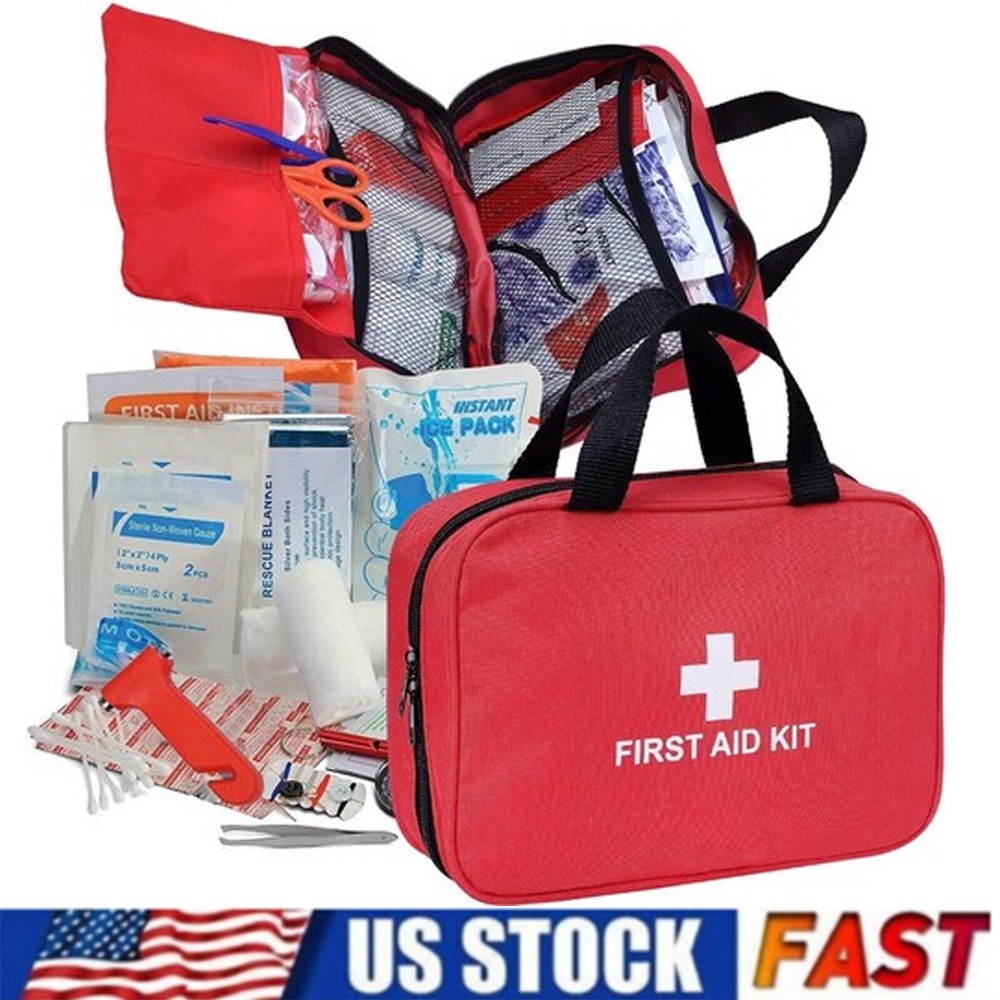 234 pcs First Aid Kit Emergency Bag Home Car Outdoor All Purpose Kit Portable US