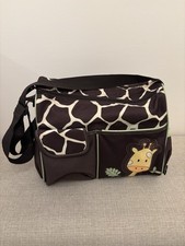 BabyBoom Giraffe Print Tote Diaper Bag w Changing Pad Large 6 Pocket Organizer