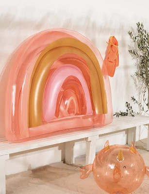 Sunnylife Float Away Lie On Pool Float - Pink Rainbow - 63'' x 41.5''