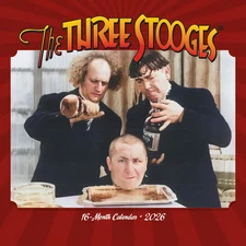 Carousel Calendars,  Three Stooges 2026 Mini Wall Calendar, 7'' X 7'', 16-Month
