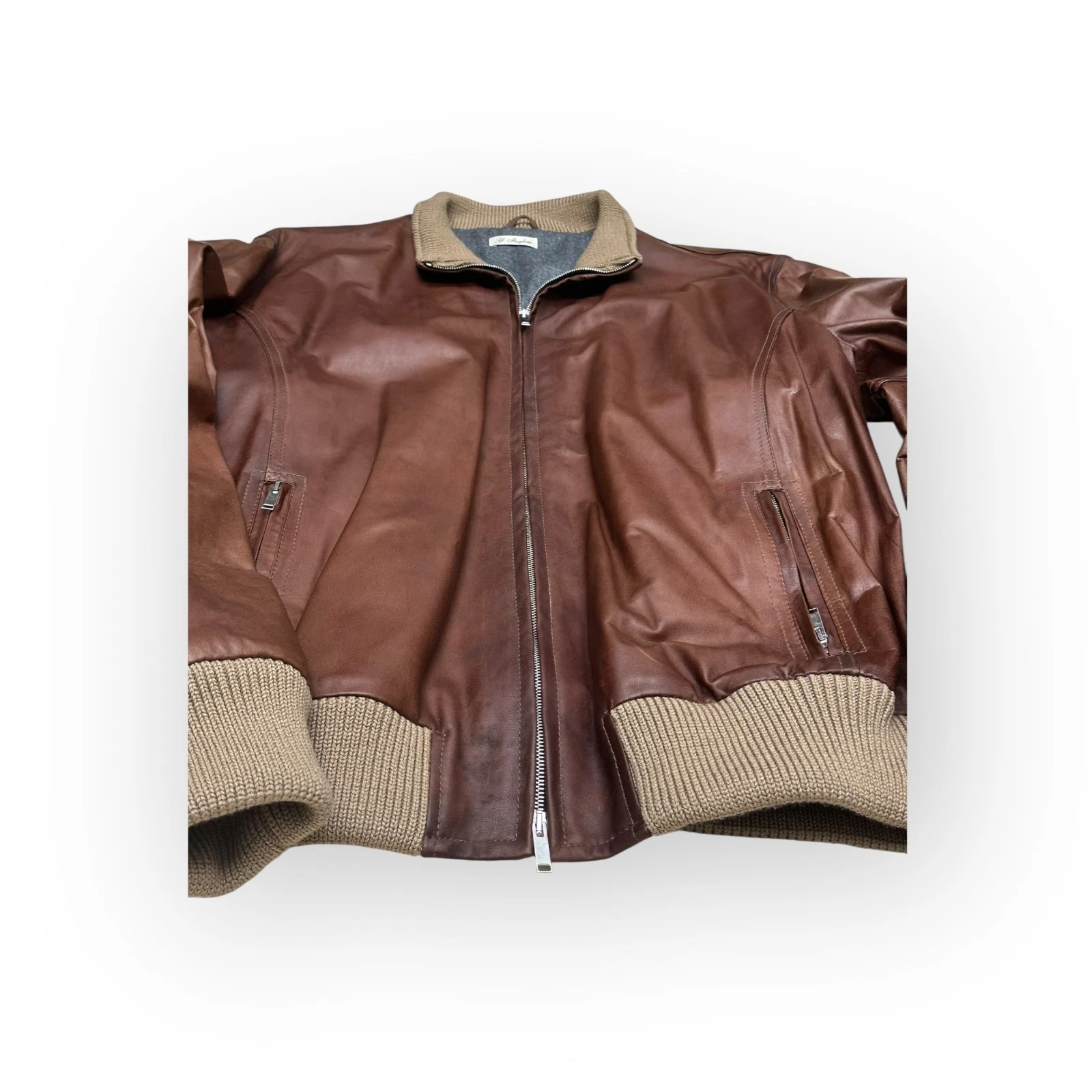 G. Inglese Leather Jacket - Brown - Size 56 - Made in Italy image 6