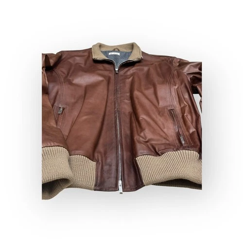 G. Inglese Leather Jacket - Brown - Size 56 - Made in Italy image 6