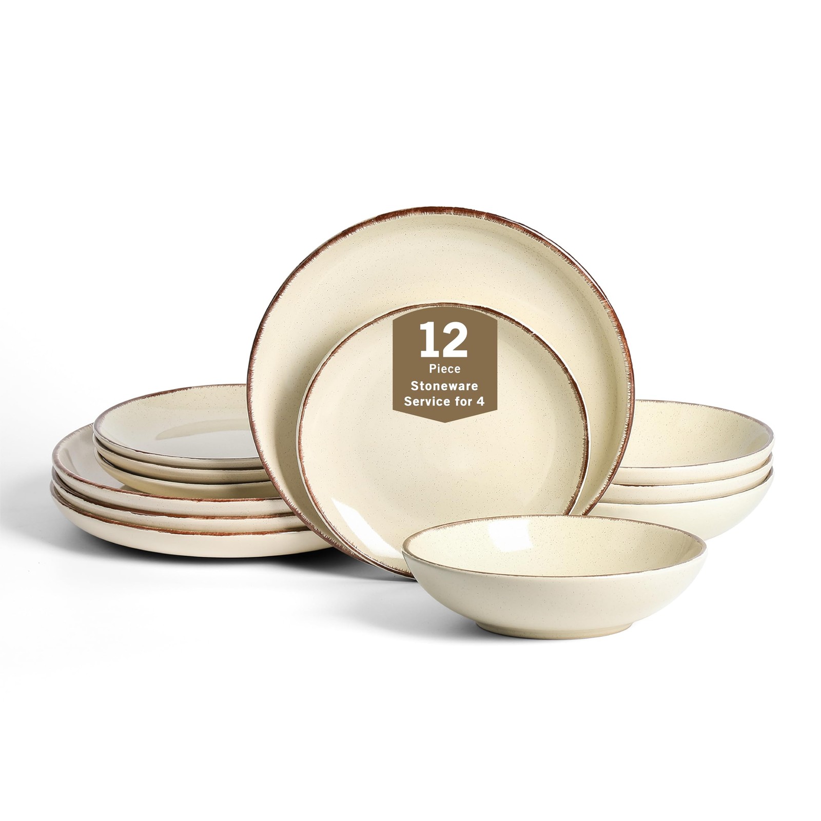 Earth and Clay Heath 12-Piece Dinnerware Set - Service for 4