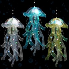 3 Pcs Jellyfish Lamp Colorful Jelly Fish Light Hanging Jellyfish Decorations ...