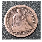 United States 1853 Seated Liberty Half Dime Silver Coin Arrows Variety