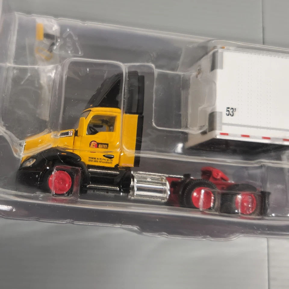 Semirremolque fundido a presión Kenworth T680 DCP ERTL Estes Trucking réplica #33999 CAJA ABIERTA Foto 2 de 4