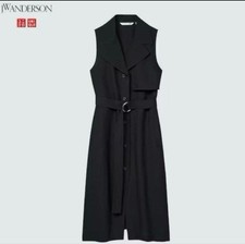 UNIQLO×JW ANDERSON Black Sleeveless Shirt Dress with Waist Belt S