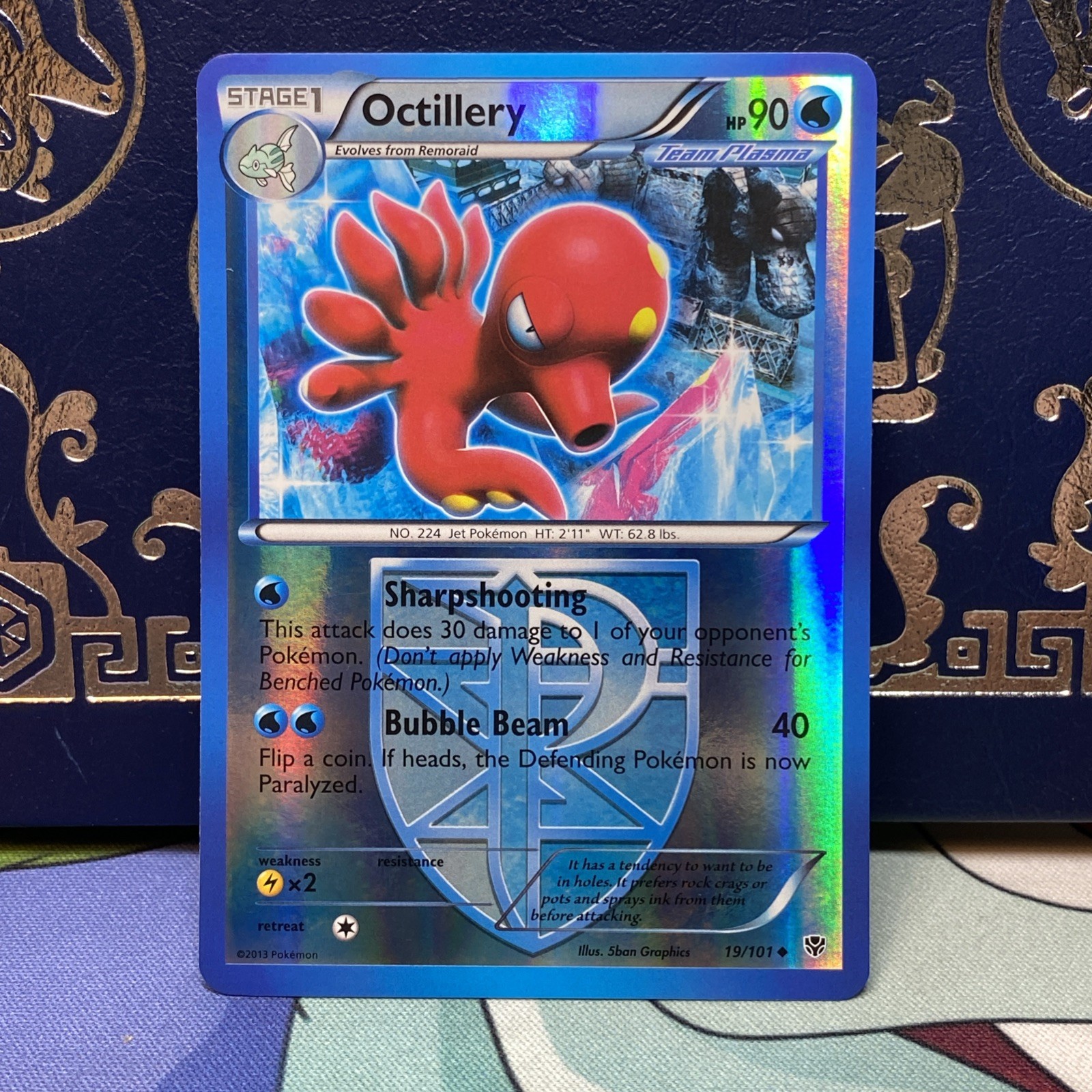 Octillery 19/101 - B&W Plasma Blast - Reverse Holo Uncommon 2013 Pokémon — NM