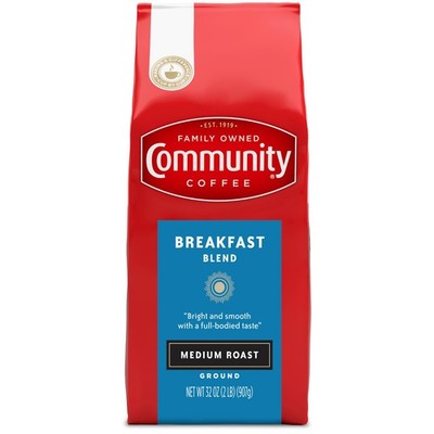 32 Ounce Bag Community Coffee Breakfast Blend, Ground Coffee, Medium Roast-SALLE