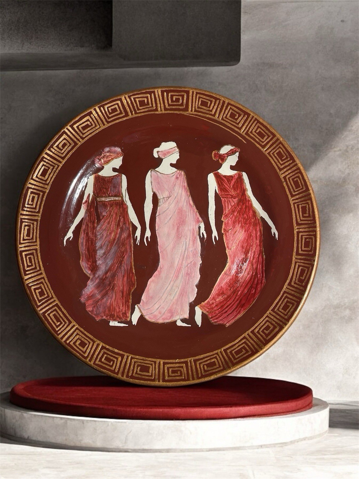 Regalo Originale Art Déco - Piatto Decorativo Dipinto a Mano Unico