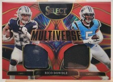 2025 Panini Select Multiverse Rico Dowdl Red Prizm Dual Patch #MVJ-RDE Cowboys