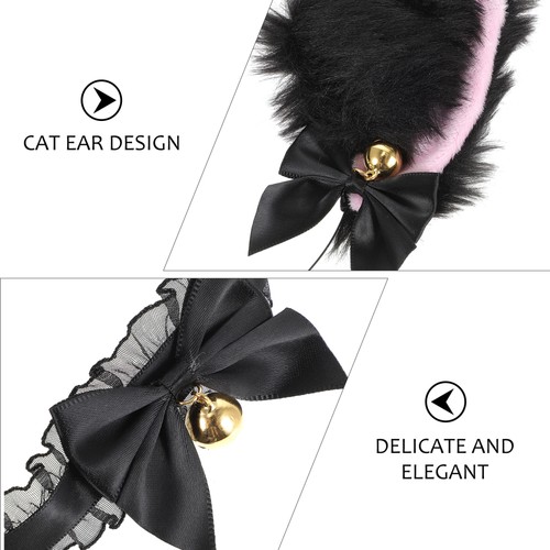 3 Juegos Diadema Gato Collar Traje Orejas Rendimiento Disfraz Accesorio - Imagen 2 de 10