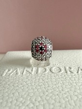 Pandora SSilver Shimmering Blossom Charm W/ Pink CZ 791129CZ Authentic Retired